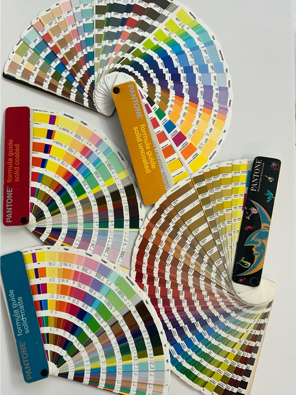Vintage Pantone Formula Guide Fan Deck Set Coated Uncoated Matte Process